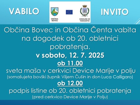 VABILO NA PODPIS LISTINE OB OBLETNICI POBRATENJA